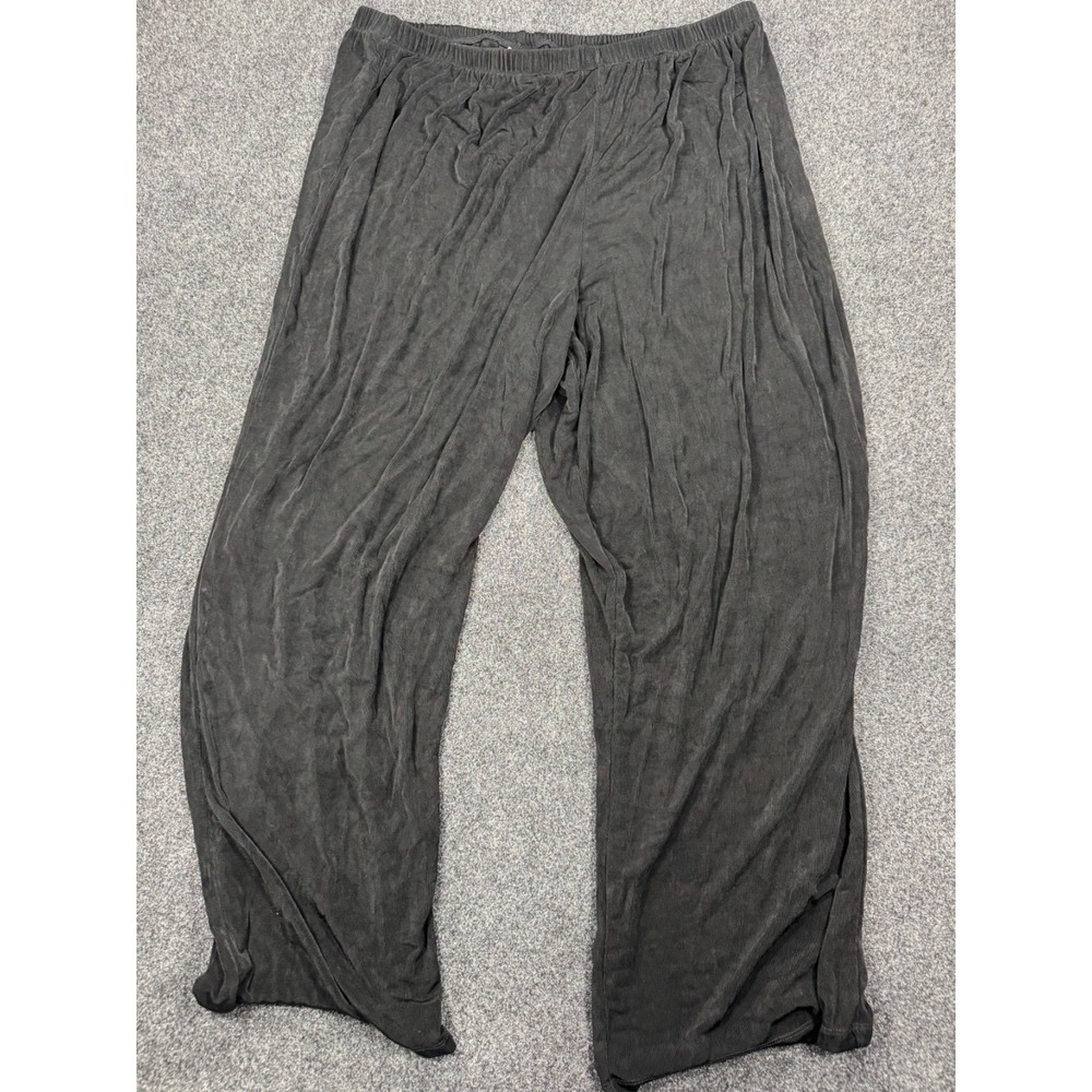Citiknits Women's Black Pull On Wide Leg Pants 2X Made In USA Stretch